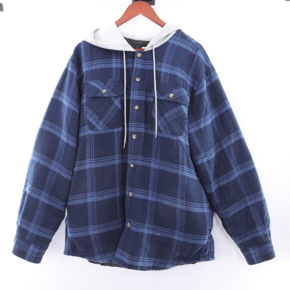 Wrangler | Men's Plaid Quilted Button Up Jacket Sweatshirt Large - Picture 1 of 4